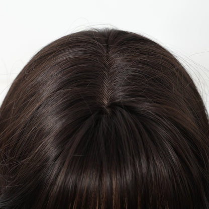 Jet Black Wavy with Full Fringe Jet Black synthetic wavy fringe wig | Milk &amp; Honey Wigs