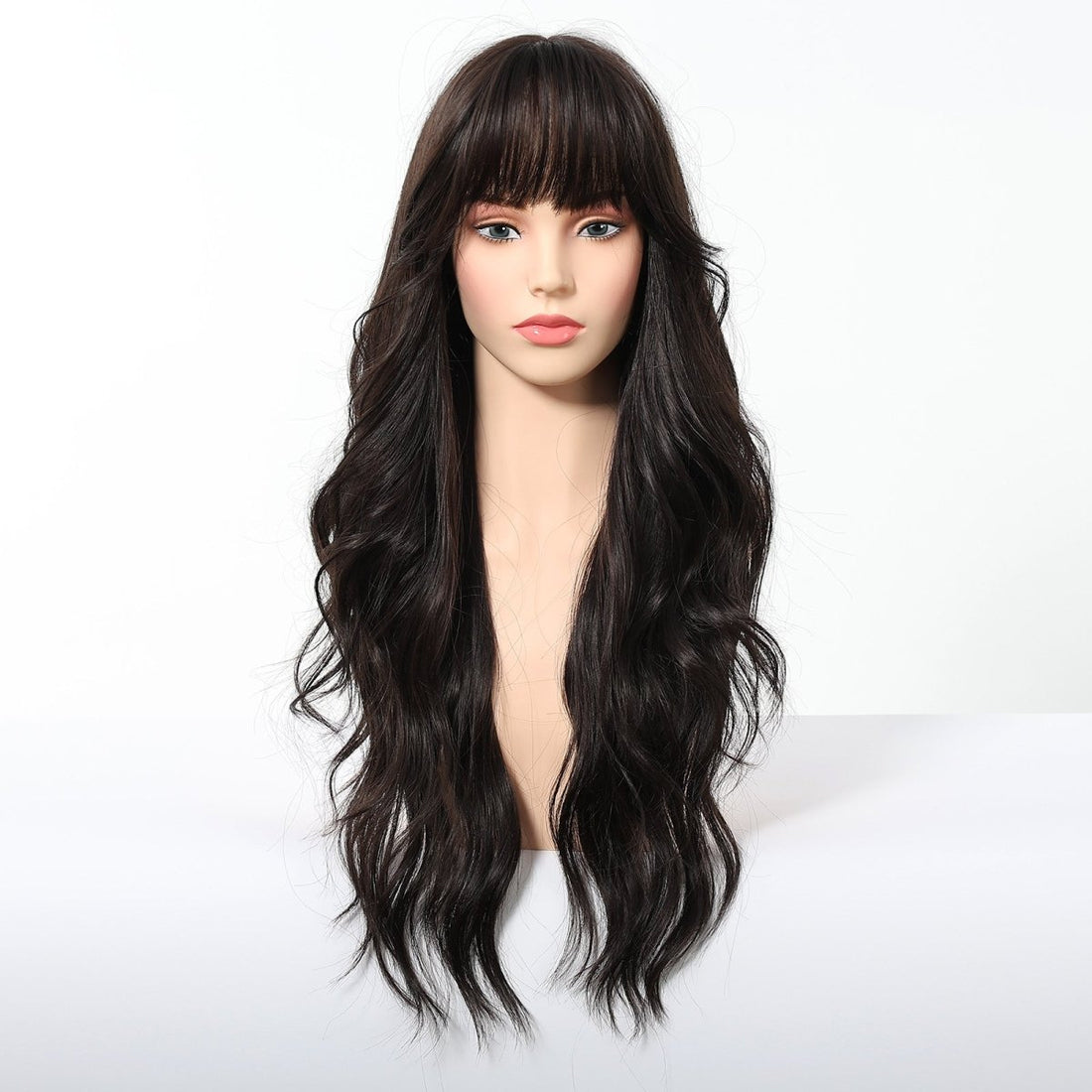 Jet Black Wavy with Full Fringe Wig - MARKETPLACE | Black, Fringe, Synthetic Hair | Milk &amp; Honey Wigs