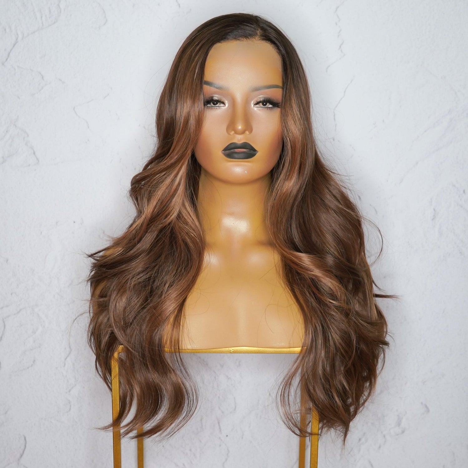 JOCELYN - Dark Chocolate Ombre - Lace Front Wig | Brown, 24 Inch, 13x6 Lace Front, Synthetic Hair | Milk &amp; Honey Wigs