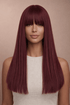 JOLIE - Burgundy - Fringe Wig | Red, 14 Inch, Fringe, Synthetic Hair | Milk & Honey Wigs