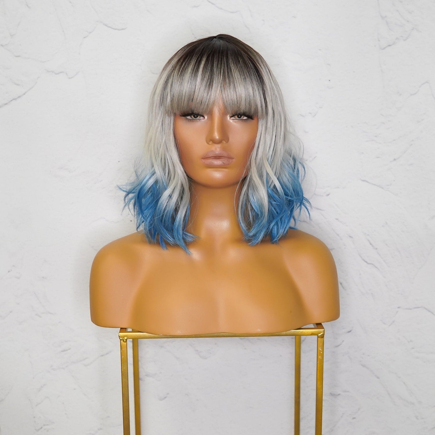 JORDAN - Ombre Blue - Fringe Wig | Blue, 12 Inch &amp; Shorter, Fringe, Synthetic Hair | Milk &amp; Honey Wigs