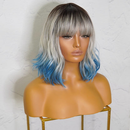 JORDAN - Ombre Blue - Fringe Wig | Blue, 12 Inch &amp; Shorter, Fringe, Synthetic Hair | Milk &amp; Honey Wigs