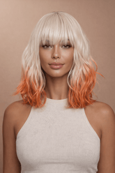 JORDAN - Ombre Orange - Fringe Wig | White, 12 Inch & Shorter, Fringe, Synthetic Hair | Milk & Honey Wigs