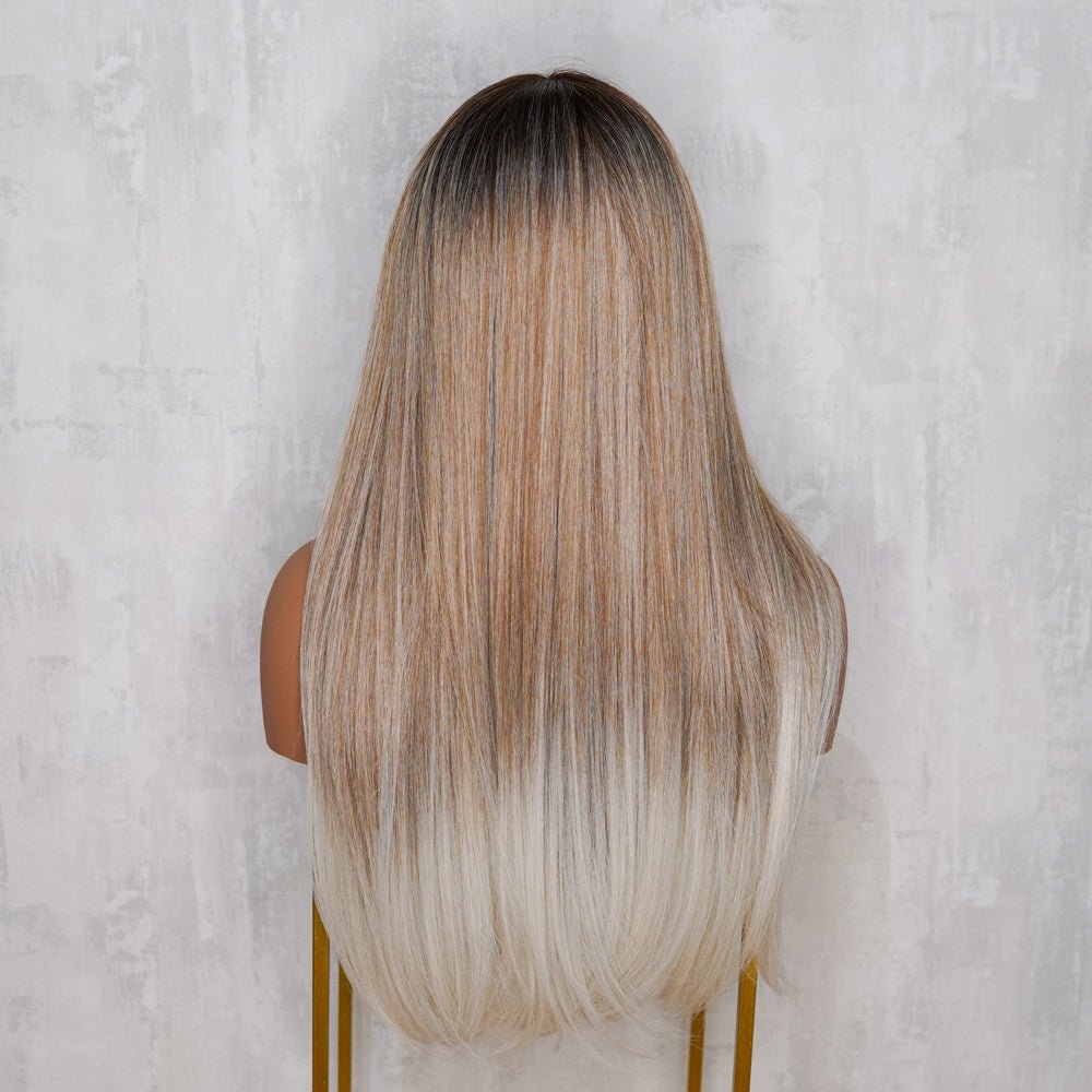 JORDI - Honey Ombre Blonde - Lace Front Wig | Blonde, 22 Inch, T-Part Lace Front, Synthetic Hair | Milk &amp; Honey Wigs