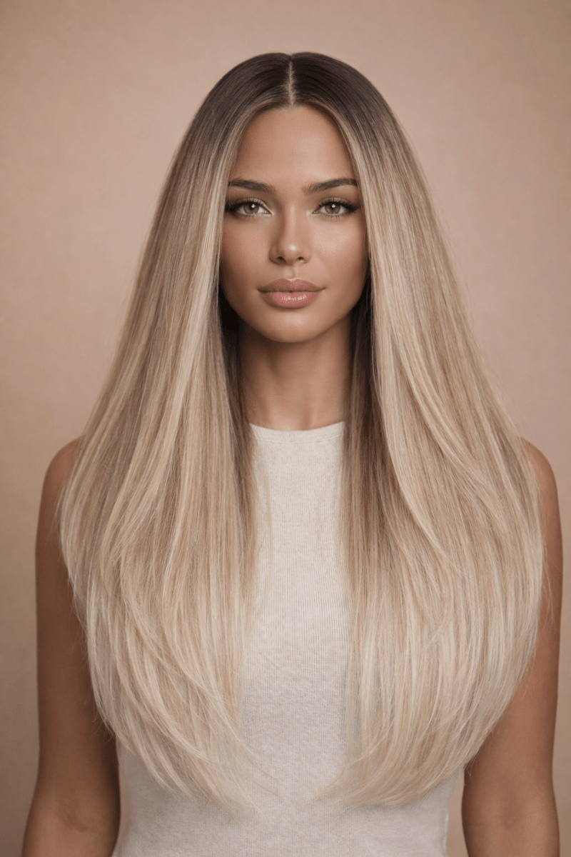 JORDI - Honey Ombre Blonde - Lace Front Wig | Blonde, 22 Inch, T-Part Lace Front, Synthetic Hair | Milk &amp; Honey Wigs