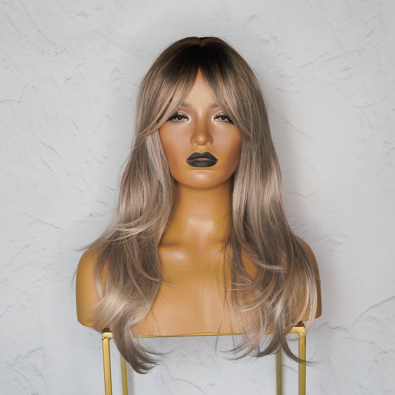 JOSIE - Ombre Ash Blonde - Fringe Wig | Blonde, 18 Inch, Fringe, Synthetic Hair | Milk &amp; Honey Wigs