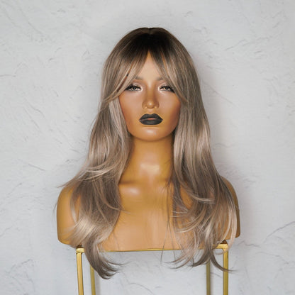 JOSIE - Ombre Ash Blonde - Fringe Wig | Blonde, 18 Inch, Fringe, Synthetic Hair | Milk &amp; Honey Wigs