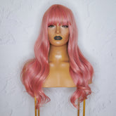JOY - Pink - Fringe Wig | Pink, 22 Inch, Fringe, Synthetic Hair | Milk & Honey Wigs
