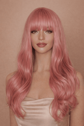 JOY - Pink - Fringe Wig | Pink, 22 Inch, Fringe, Synthetic Hair | Milk & Honey Wigs