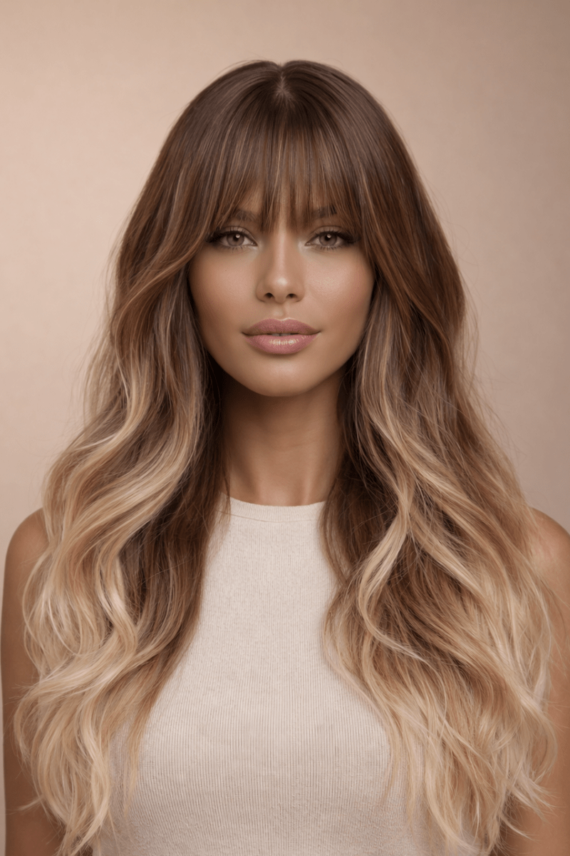 JULIETTE - Ombre Brown - Fringe Wig - Milk &amp; Honey Wigs