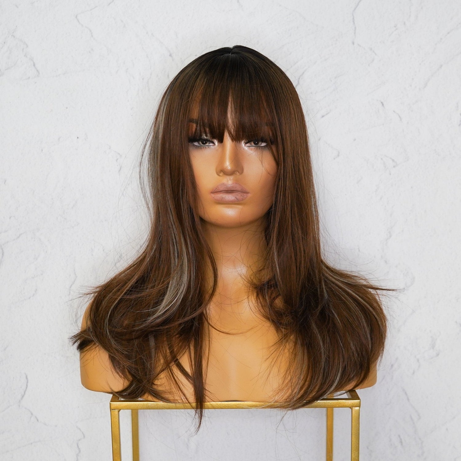 JUNE - Brown - Fringe Wig | Brown, 18 Inch, Fringe, Synthetic Hair | Milk &amp; Honey Wigs