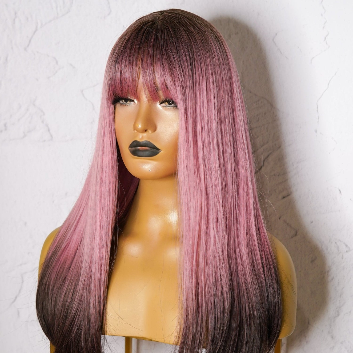 KAIA Ombre Pink Fringe Wig - Milk &amp; Honey Wigs