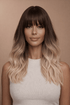KARLEE - Brown Ombre - Fringe Wig | Brown, 18 Inch, Fringe, Synthetic Hair | Milk & Honey Wigs