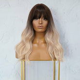 KARLEE - Brown Ombre - Fringe Wig | Brown, 18 Inch, Fringe, Synthetic Hair | Milk & Honey Wigs