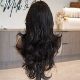 KATHY - Dark Brown - Lace Front Wig | Brown, 22 Inch, T-Part Lace Front, Synthetic Hair | Milk & Honey Wigs
