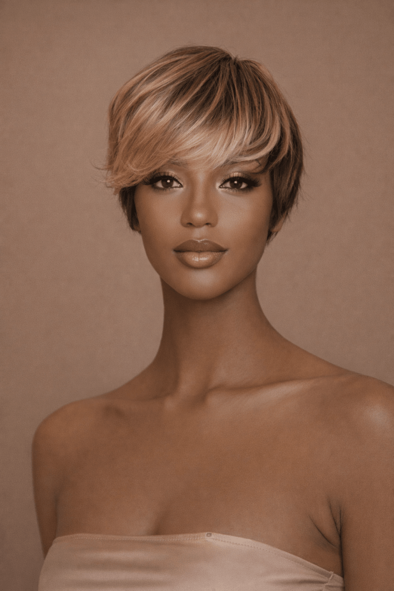 KATHY - Ombre Blonde - Fringe Wig | Brown, Synthetic Hair | Milk &amp; Honey Wigs
