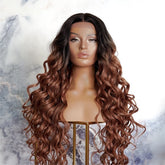 KEHLANI - Ombre Brown - Lace Front Wig | Brown, 28 Inch+, T-Part Lace Front, Synthetic Hair | Milk & Honey Wigs