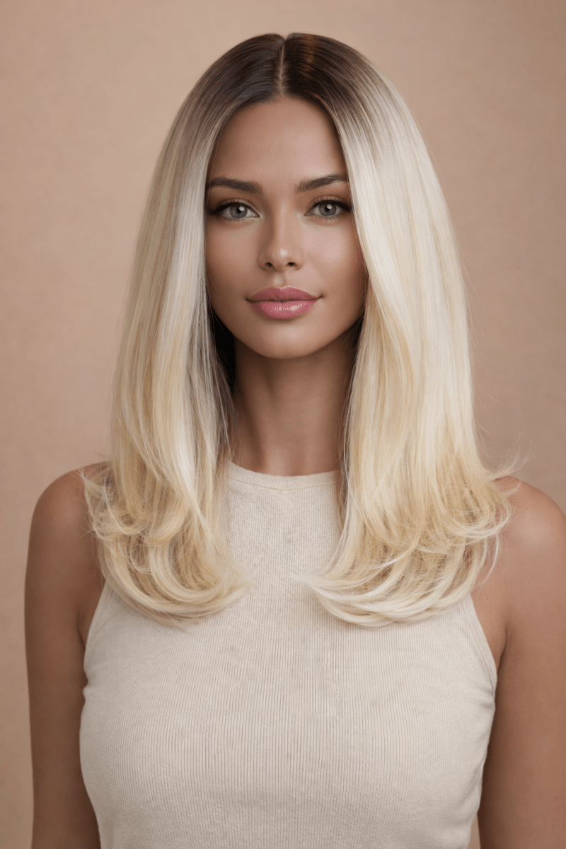 KEIRA - Ombre Blonde - Lace Front Wig | Blonde, 16 Inch, Mono Lace Front, Synthetic Hair | Milk &amp; Honey Wigs
