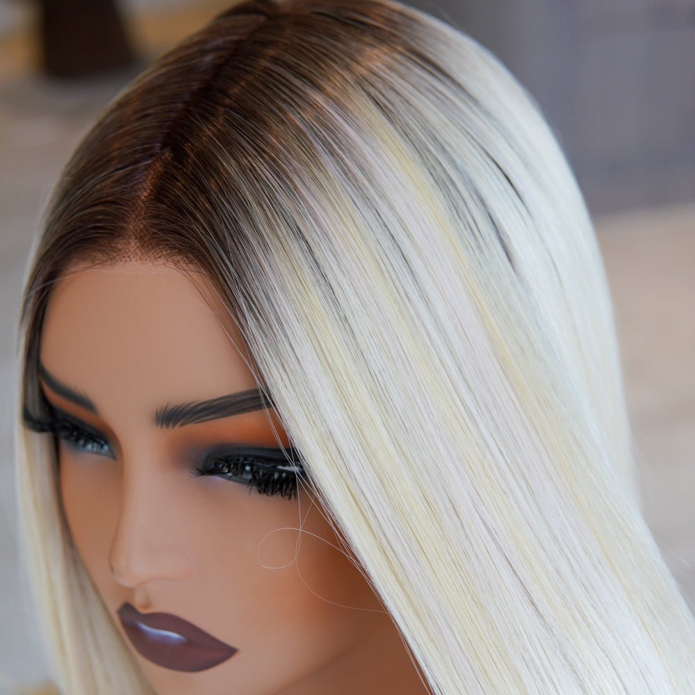 KEIRA - Ombre Blonde - Lace Front Wig | Blonde, 16 Inch, Mono Lace Front, Synthetic Hair | Milk &amp; Honey Wigs