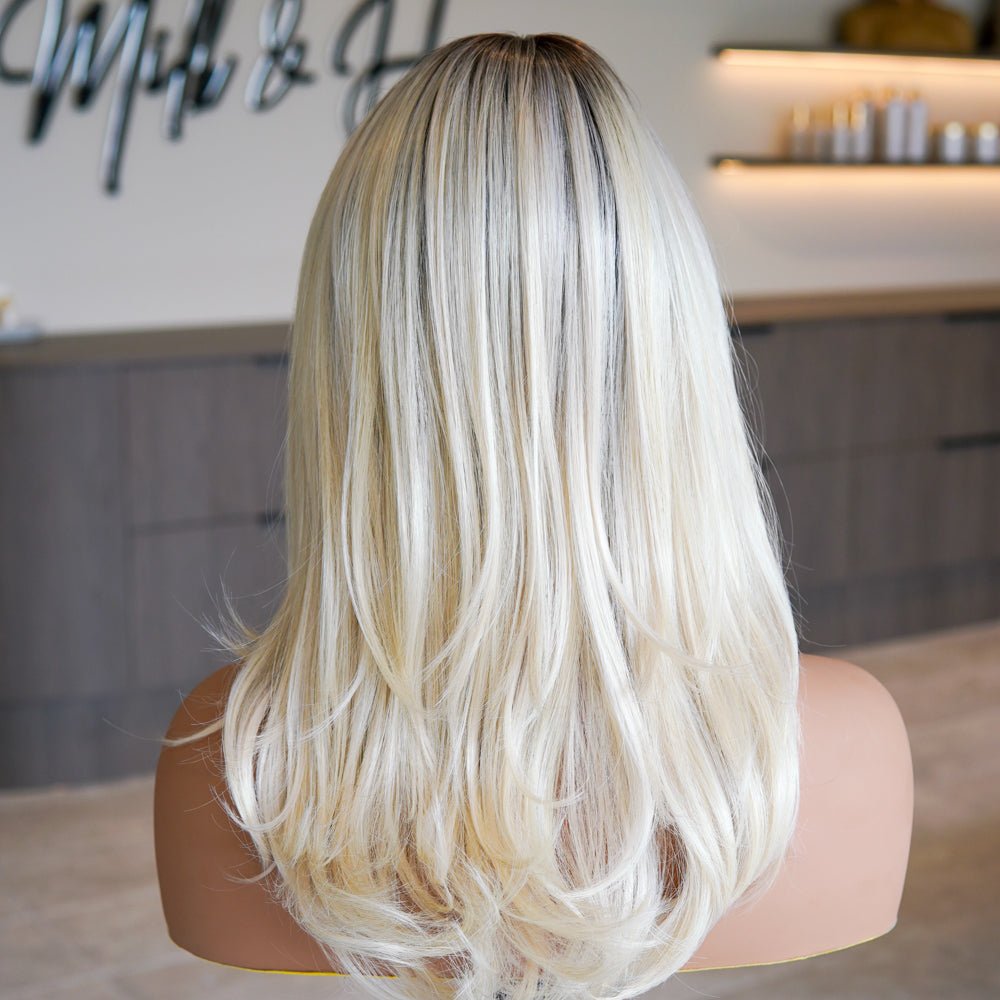 KEIRA - Ombre Blonde - Lace Front Wig | Blonde, 16 Inch, Mono Lace Front, Synthetic Hair | Milk &amp; Honey Wigs
