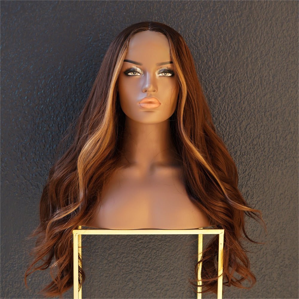 KEISHA - Brown - Lace Front Wig | Brown, 22 Inch, T-Part Lace Front, Synthetic Hair | Milk &amp; Honey Wigs