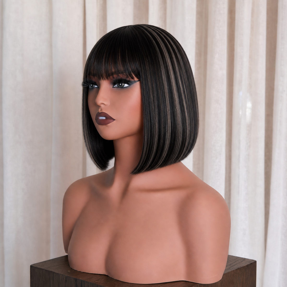KIKI - Black Highlights - Fringe Wig