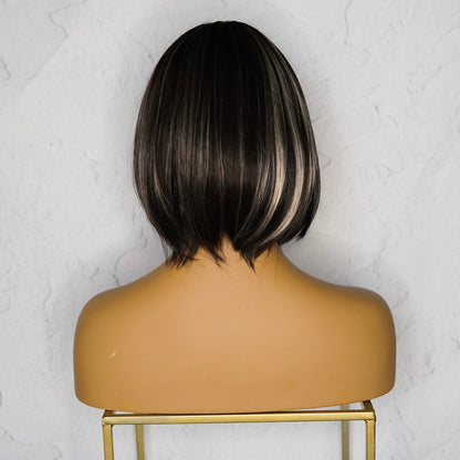 KIKI - Black Highlights - Fringe Wig | Black, 12 Inch &amp; Shorter, Fringe, Synthetic Hair | Milk &amp; Honey Wigs
