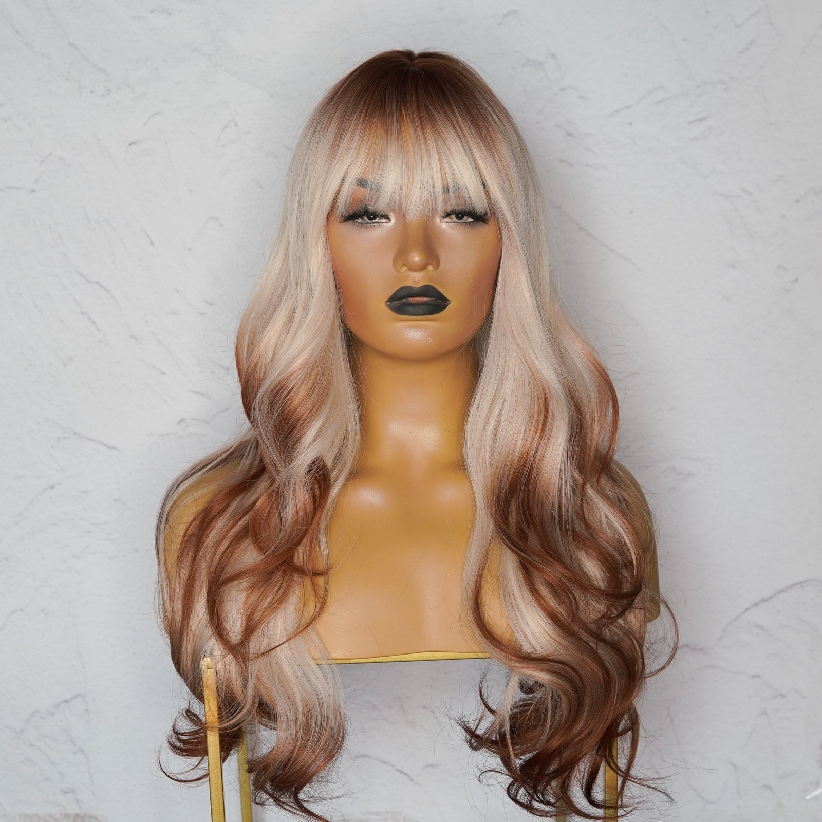 KINSLEY - Ombre Copper Blonde - Fringe Wig | Ginger, 26 Inch, Fringe, Synthetic Hair | Milk &amp; Honey Wigs