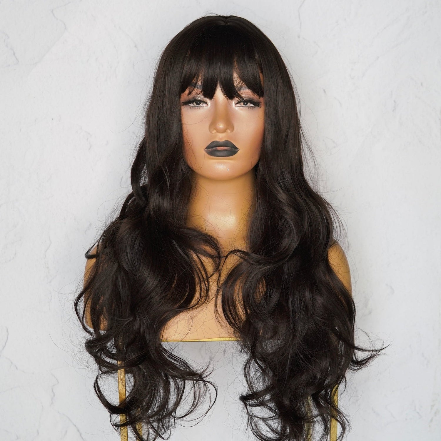 KIRBY Dark Brown Fringe Wig - Milk &amp; Honey Wigs