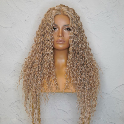 LALA - Blonde - Lace Front Wig | Blonde, 28 Inch+, T-Part Lace Front, Synthetic Hair | Milk &amp; Honey Wigs