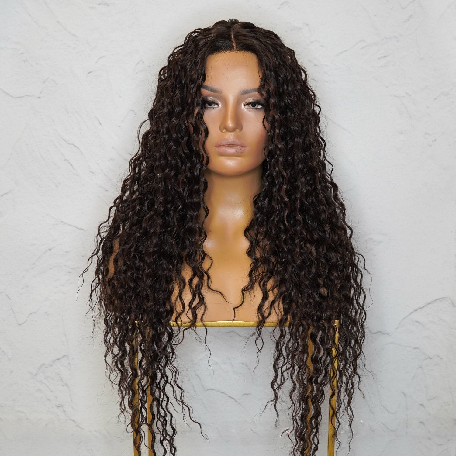 LALA - Darkest Brown - Lace Front Wig | Brown, 28 Inch+, T-Part Lace Front, Synthetic Hair | Milk &amp; Honey Wigs