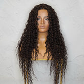LALA - Darkest Brown - Lace Front Wig | Brown, 28 Inch+, T-Part Lace Front, Synthetic Hair | Milk & Honey Wigs