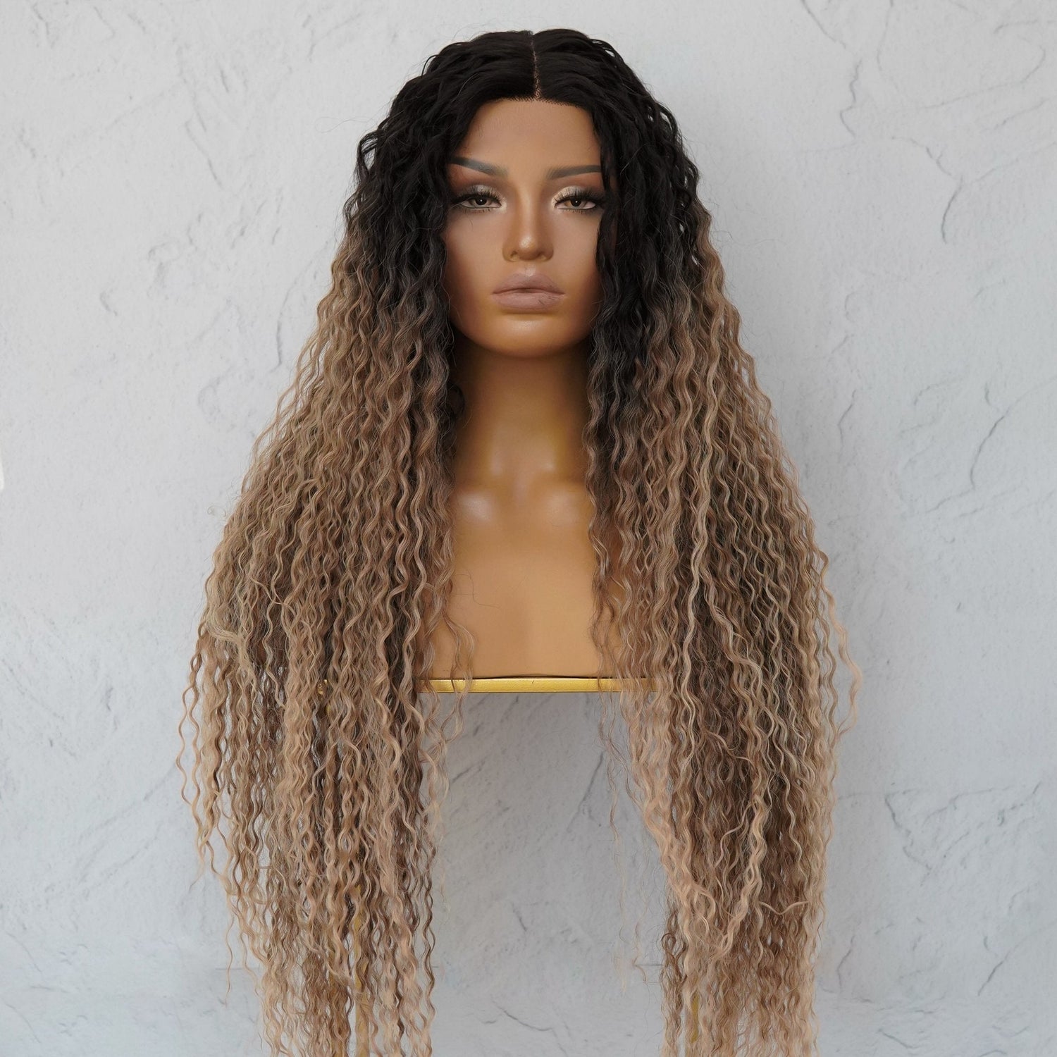 LALA - Ombre Brown - Lace Front Wig | Brown, 28 Inch+, T-Part Lace Front, Synthetic Hair | Milk &amp; Honey Wigs