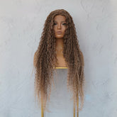 LALA - Ombre Caramel - Lace Front Wig | Brown, 28 Inch+, T-Part Lace Front, Synthetic Hair | Milk & Honey Wigs