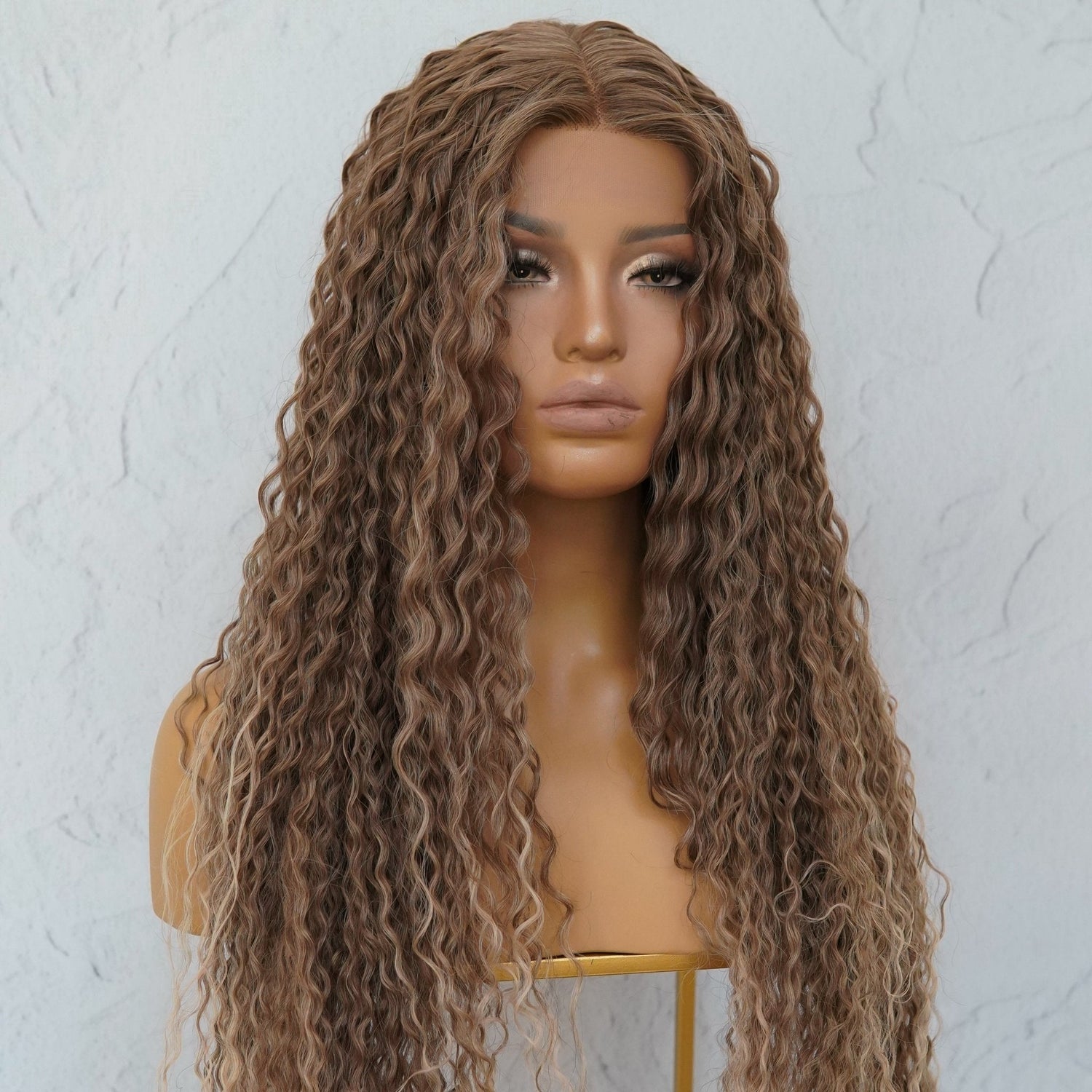 LALA - Ombre Caramel - Lace Front Wig | Brown, 28 Inch+, T-Part Lace Front, Synthetic Hair | Milk &amp; Honey Wigs