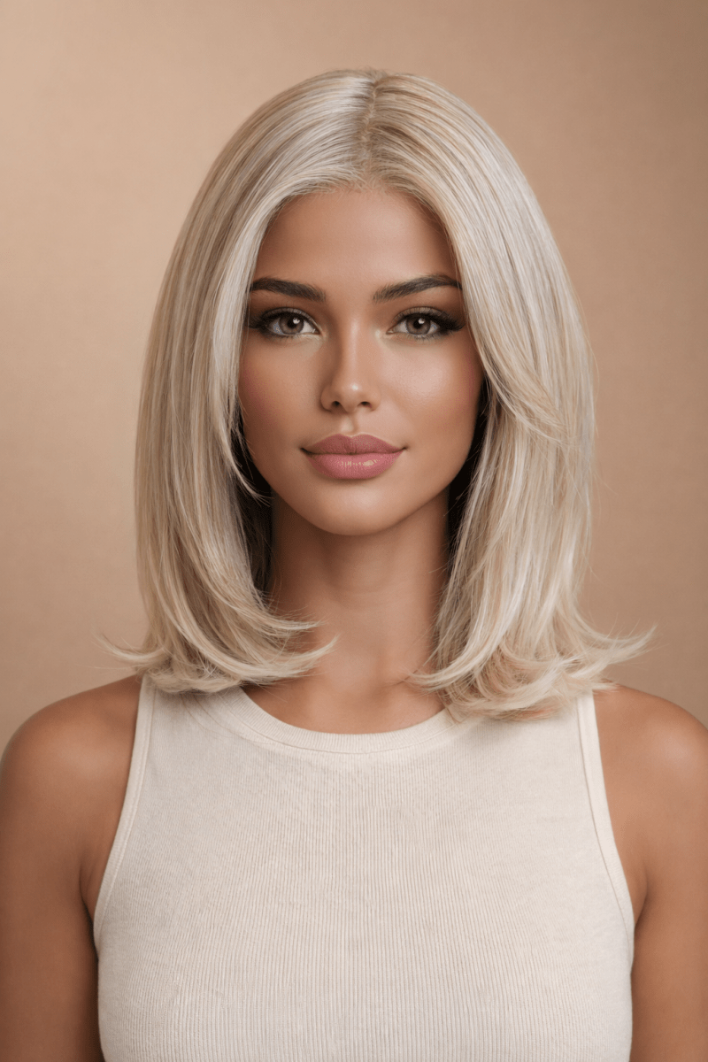 LANA - Blonde - Lace Front Wig | Blonde, 14 Inch, Mono Lace Front, Synthetic Hair | Milk &amp; Honey Wigs