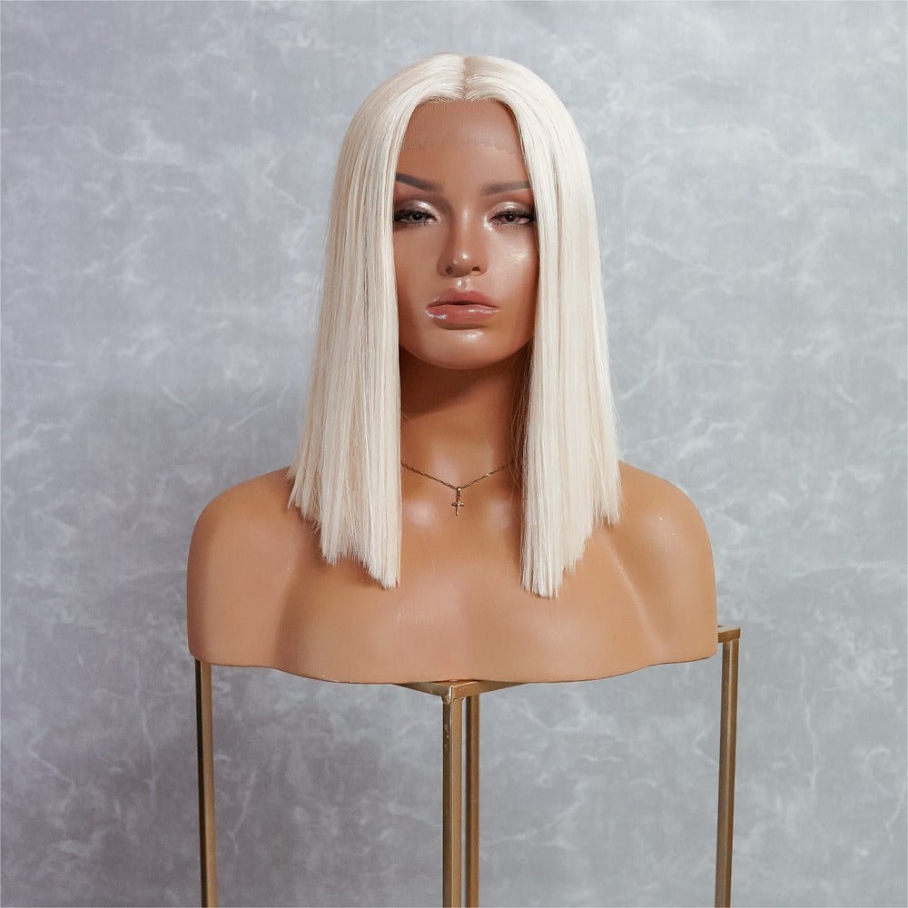 LAURA - Blonde - Lace Front Wig | Blonde, 14 Inch, T-Part Lace Front, Synthetic Hair | Milk &amp; Honey Wigs