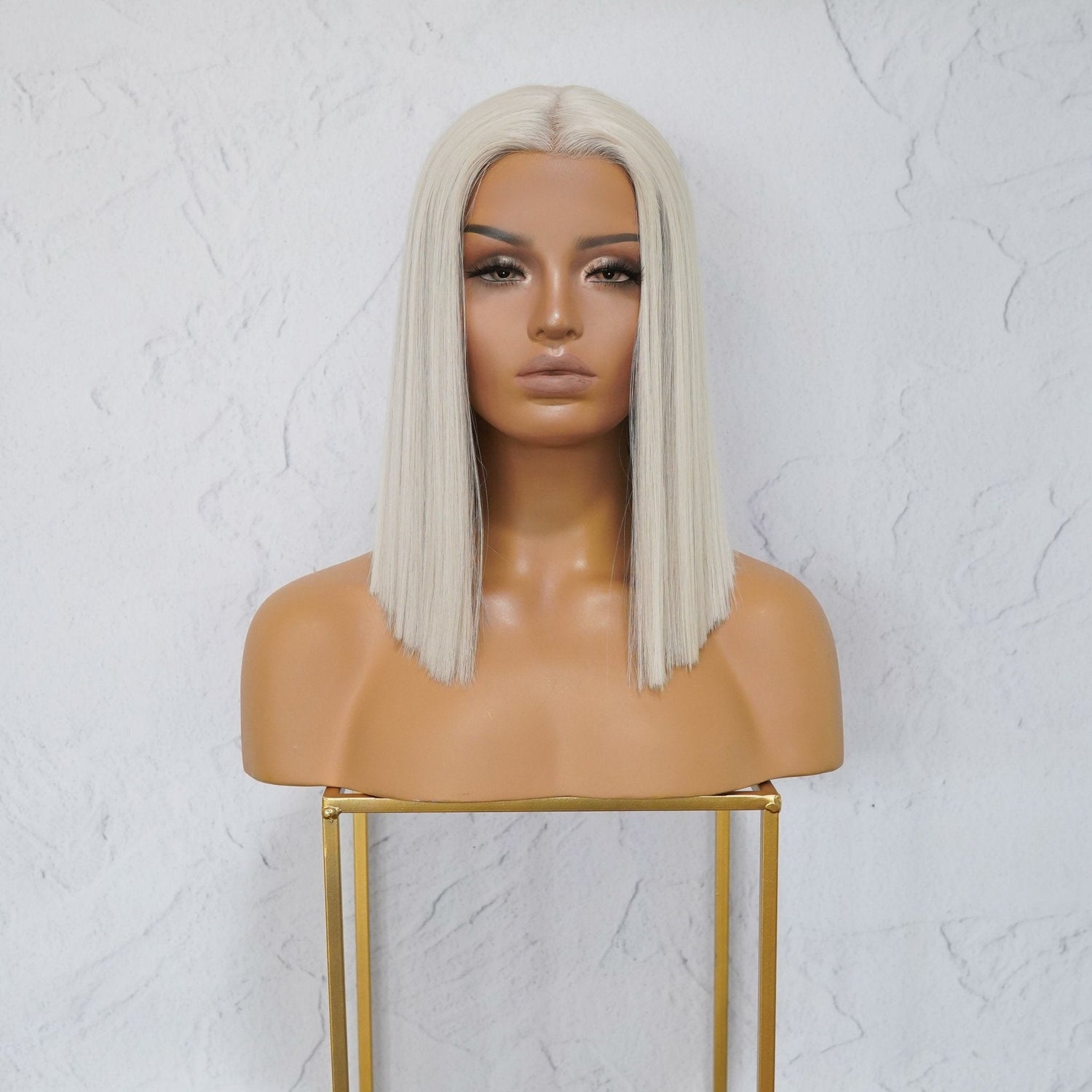 LAURA White Platinum Blonde Lace Front Wig | Milk &amp; Honey Wigs