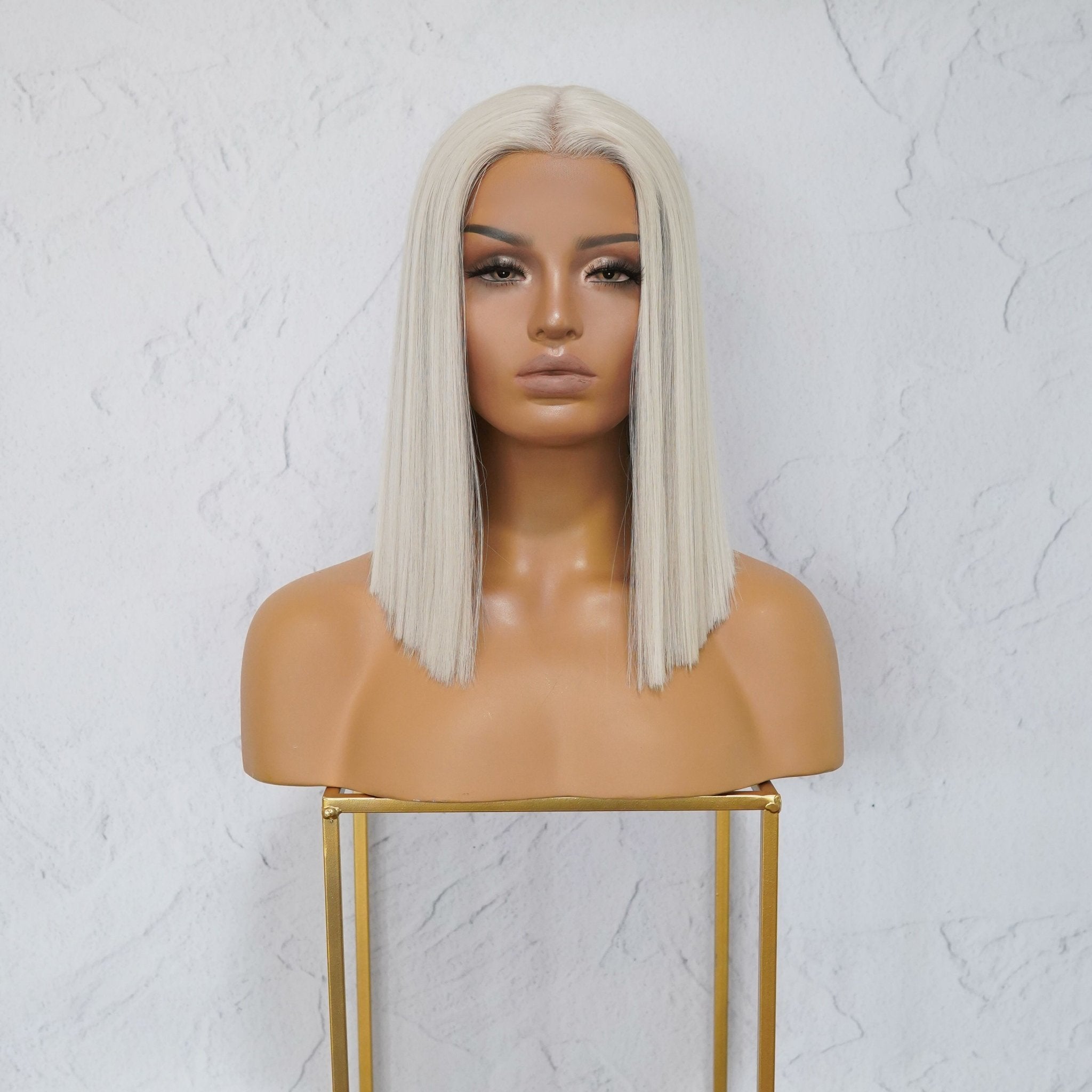 LAURA White Platinum Blonde Lace Front Wig | Milk &amp; Honey Wigs