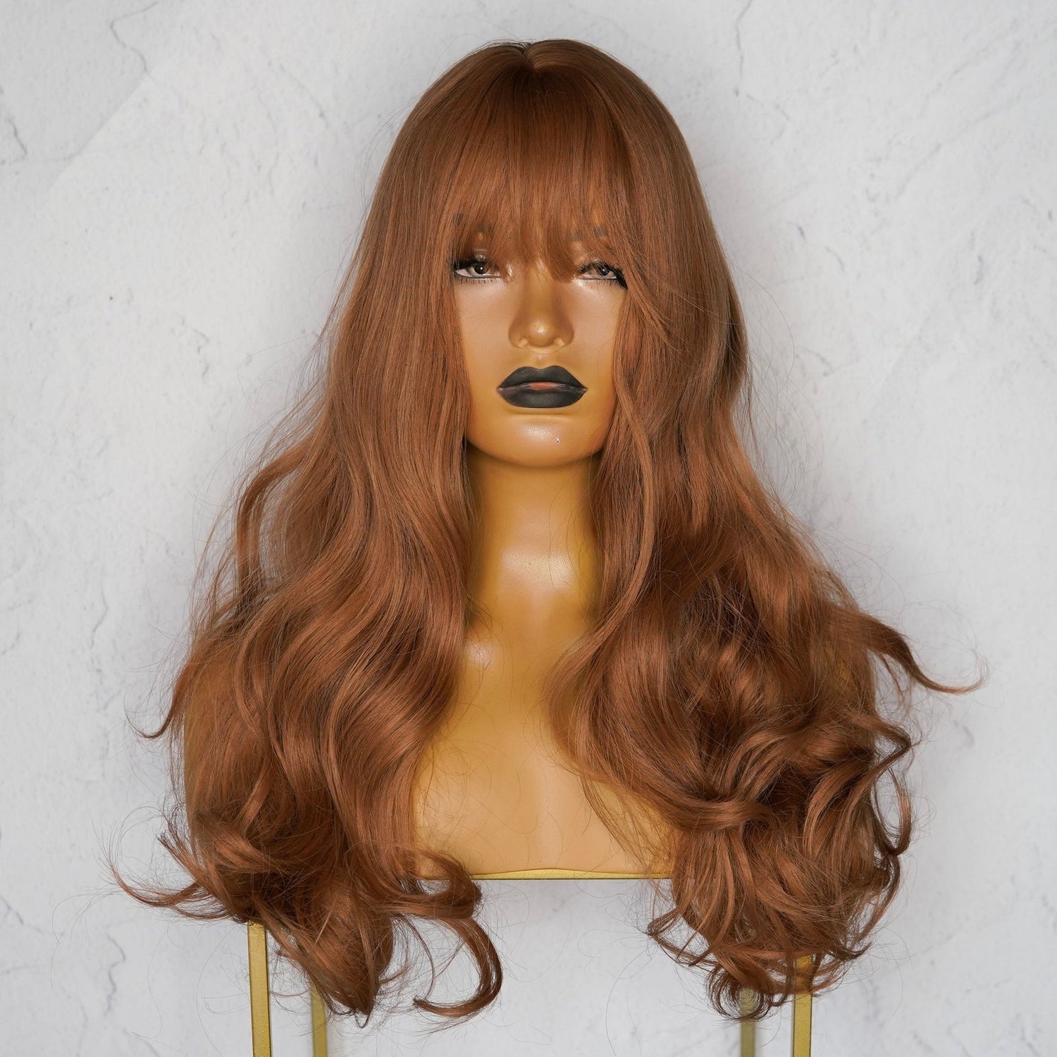 LAUREN - Caramel Brown - Fringe Wig | Brown, 24 Inch, Fringe, Synthetic Hair | Milk &amp; Honey Wigs