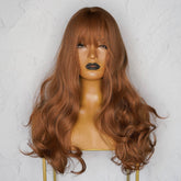 LAUREN - Caramel Brown - Fringe Wig | Brown, 24 Inch, Fringe, Synthetic Hair | Milk & Honey Wigs