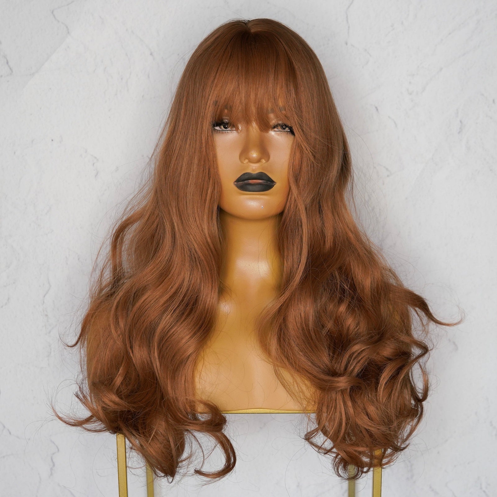 LAUREN - Caramel Brown - Fringe Wig | Brown, 24 Inch, Fringe, Synthetic Hair | Milk &amp; Honey Wigs