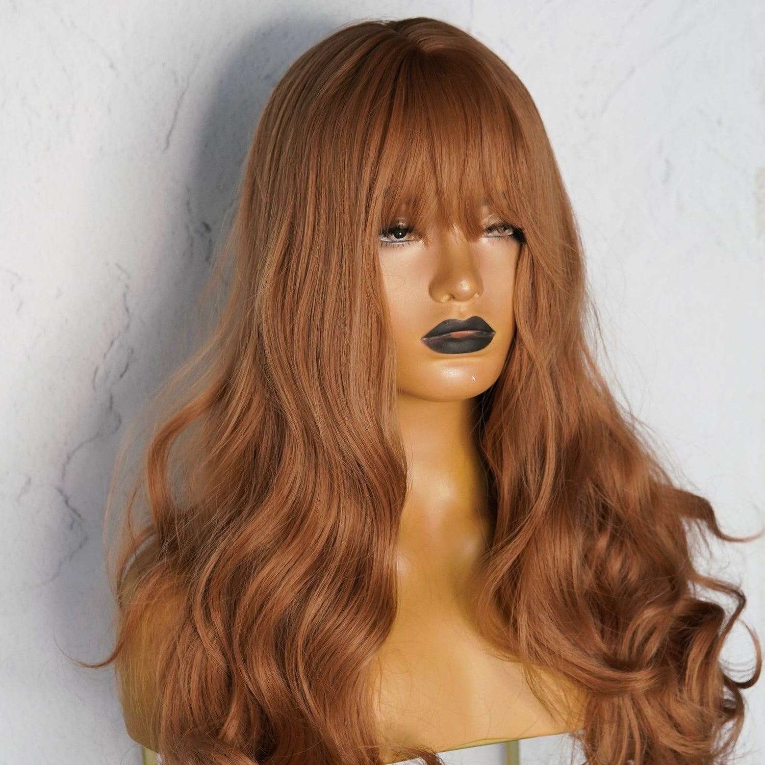 LAUREN - Caramel Brown - Fringe Wig | Brown, 24 Inch, Fringe, Synthetic Hair | Milk &amp; Honey Wigs