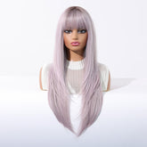 Lavender Ice Long Straight with Fringe Wig - MARKETPLACE | Purple, Fringe, Synthetic Hair | Milk & Honey Wigs