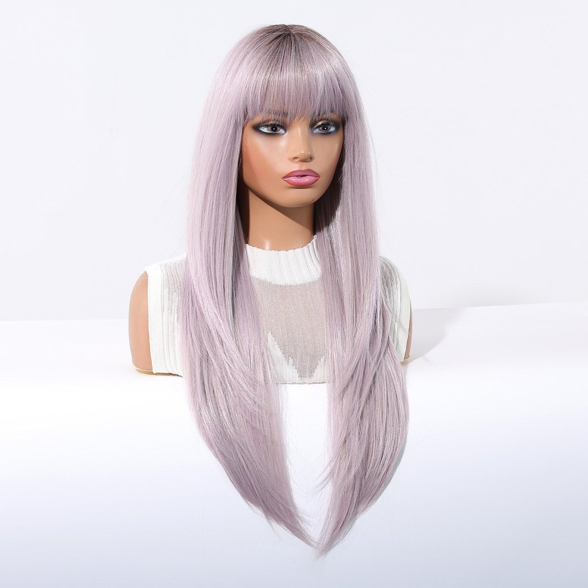 Lavender Ice Long Straight with Fringe Wig - MARKETPLACE | Purple, Fringe, Synthetic Hair | Milk &amp; Honey Wigs