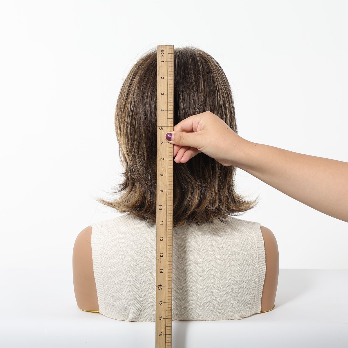 layered bob with highlights Wig - MARKETPLACE | Brown, Fringe, Synthetic Hair | Milk &amp; Honey Wigs