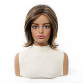 layered bob with highlights Wig - MARKETPLACE | Brown, Fringe, Synthetic Hair | Milk & Honey Wigs