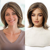 layered bob with highlights Wig - MARKETPLACE | Brown, Fringe, Synthetic Hair | Milk & Honey Wigs