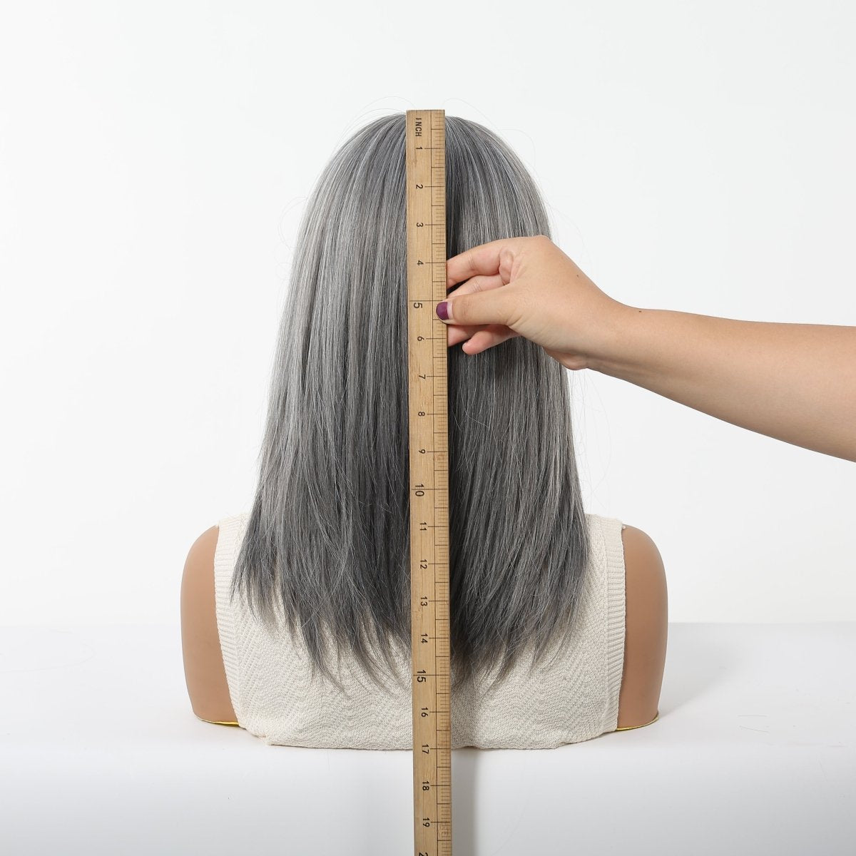 layered Natural Gray Wig - MARKETPLACE | Grey, Fringe, Synthetic Hair | Milk &amp; Honey Wigs