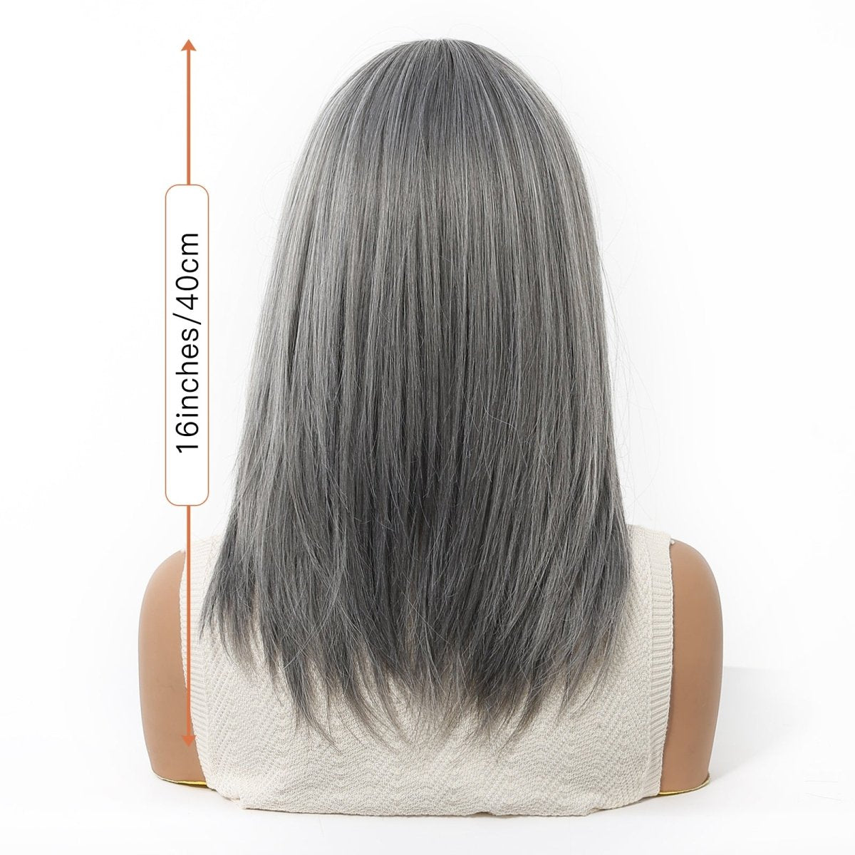 layered Natural Gray Wig - MARKETPLACE | Grey, Fringe, Synthetic Hair | Milk &amp; Honey Wigs
